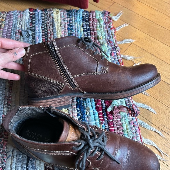 Denver Hayes Men's Brown Leather Boots Size 8 - Picture 6 of 15